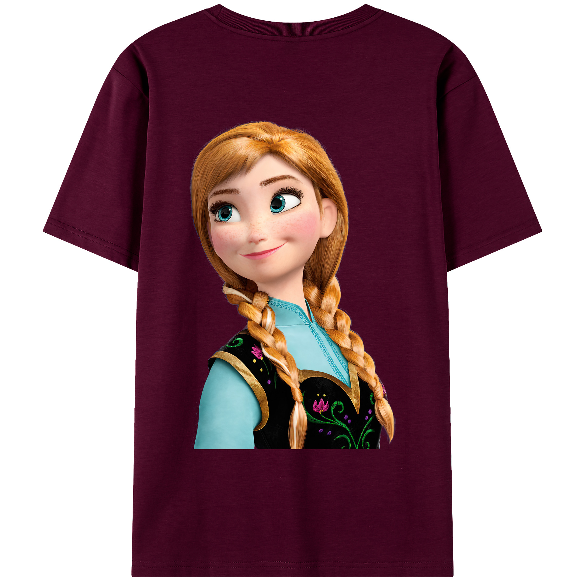 （画像用） アナと雪の女王 アンナ エルサ Frozen Anna Elsa レディース半袖Tシャツ(バックプリント)